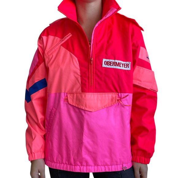 Obermeyer Jackets & Blazers - Vintage 80s Womens Obermeyer Retro Neon Pink Geometric Ski Snowboard Jacket Sz L